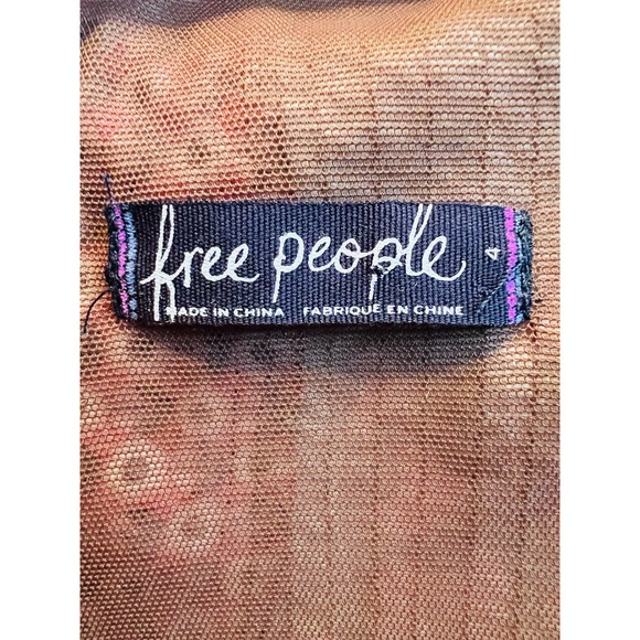 Free People Brown Floral Mini Dress Sz 4 Rayon 100% Hidden Zipper at Side - Picture 9 of 12